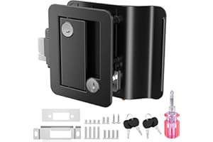 Ristow RV Entry Door Lock RL001 with Touch-Activated Paddle Deadbolt, Black, Key Lock for Camper, Travel Trailer, Cargo Hauler Door Latch Handle Replacement
