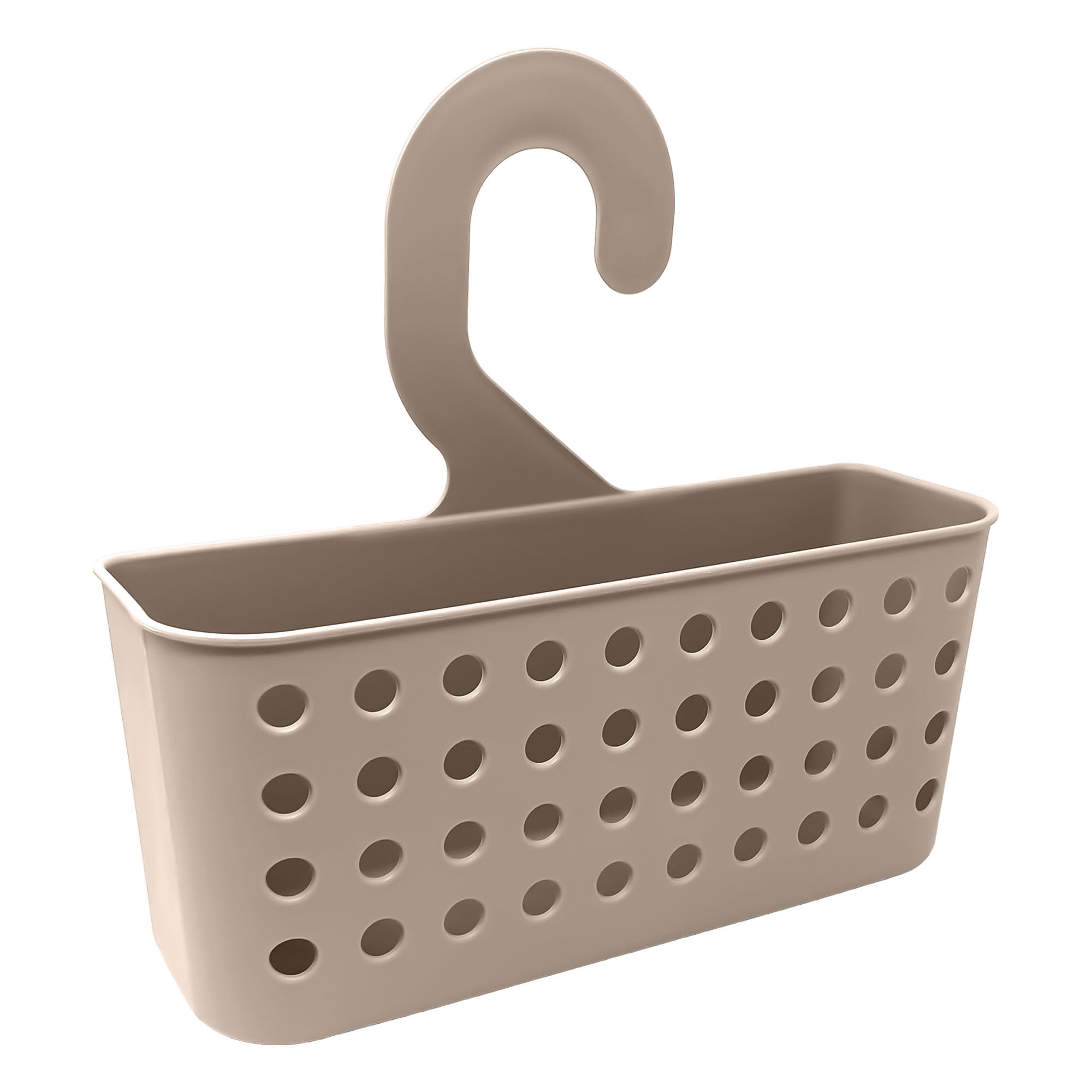 Plastic Hanging Shower Caddy Basket Organizer | Wall-Mounted Bathroom Toiletry Holder for Washroom Storage | Durable Plastic Shower Basket (Taupe) — image 1