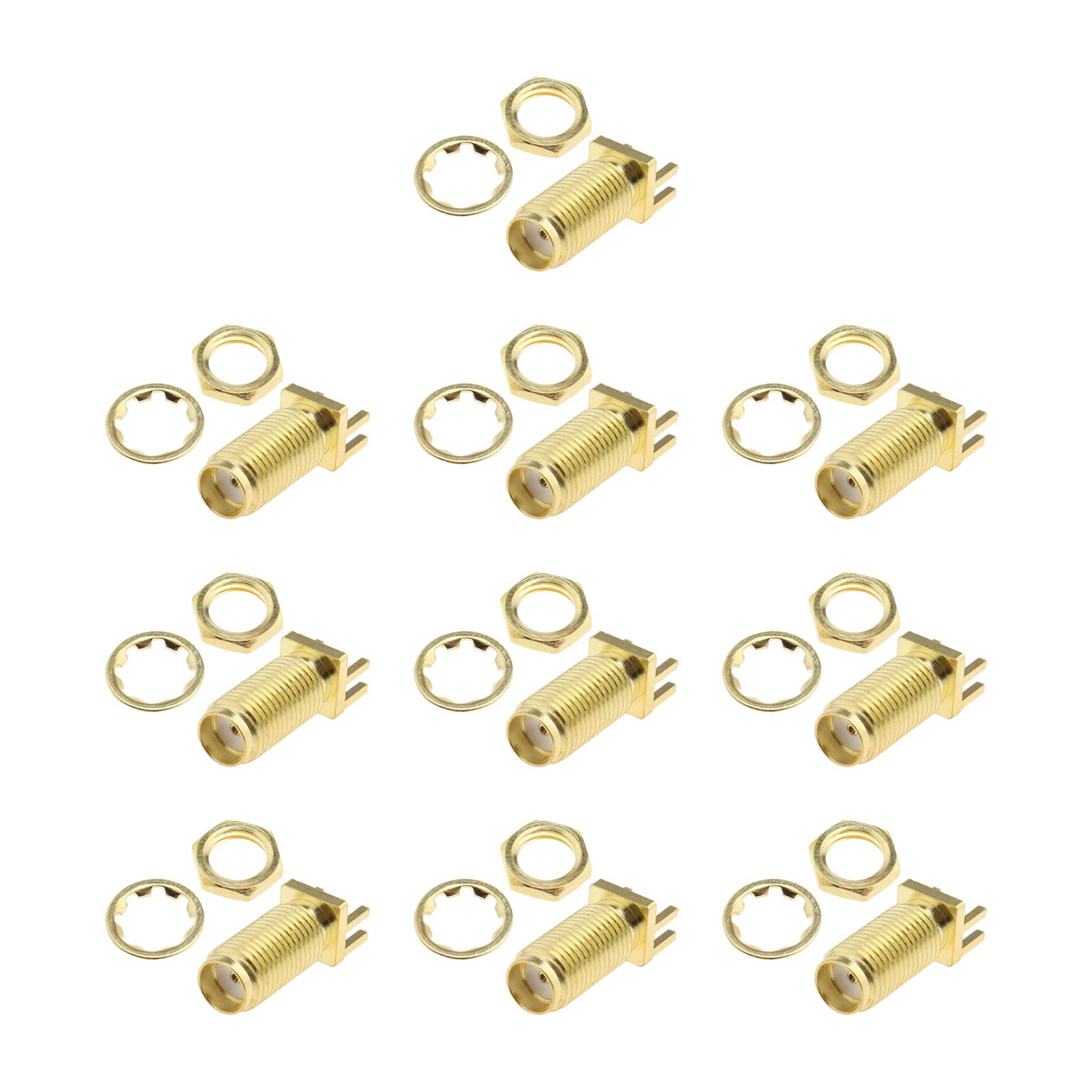 OTOTEC 10PCS RP SMA Connector Wifi Antenna Adapter DIY PCB Mount RP-SMA Straight Bulkhead Solder for Wifi Camera Wireless Module Wlan Antenna Cable MULTI-WAY