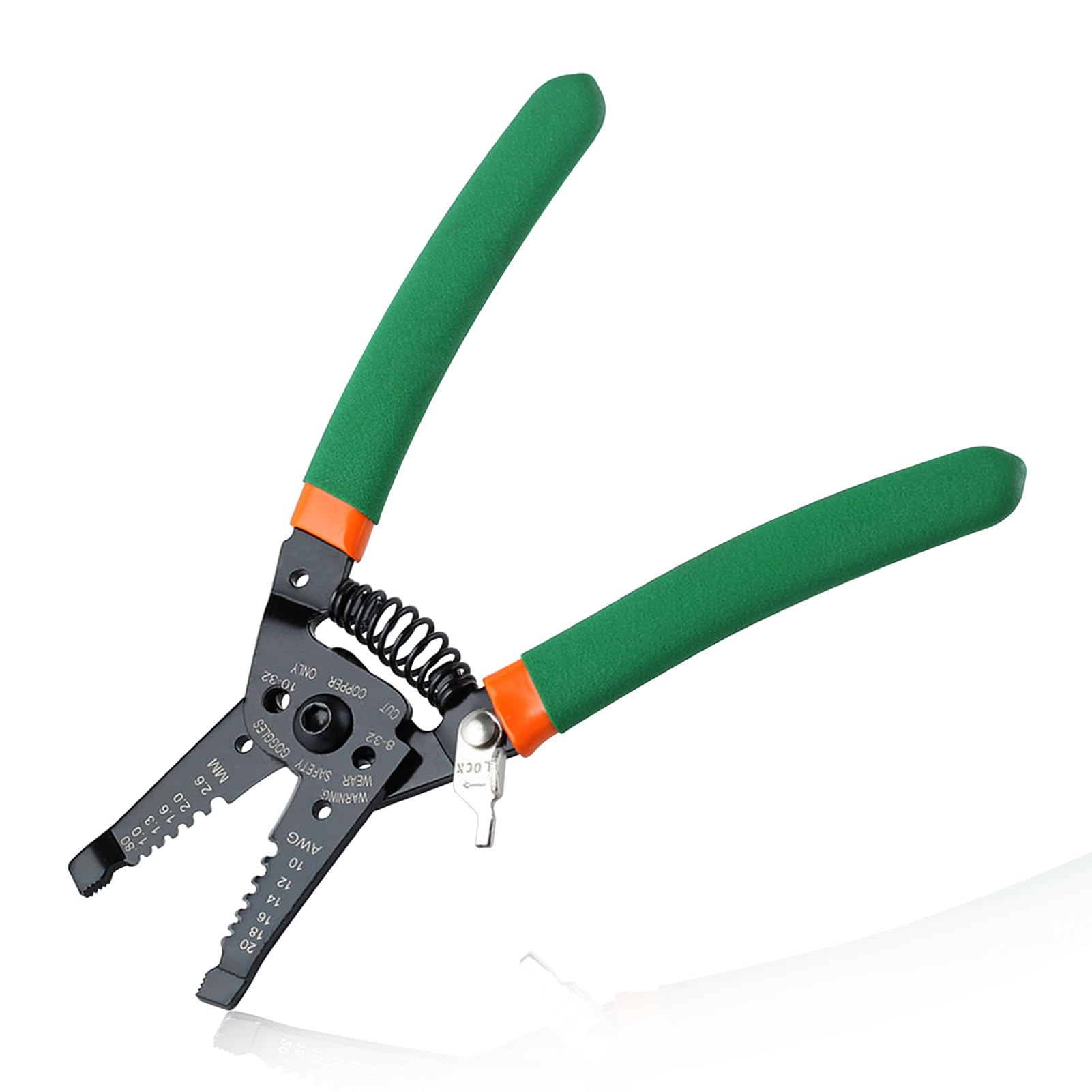 LEONTOOL 10-20 AWG Ergonomic Handles Wire Stripper and Wire Cutter, Cable Stripper with Screw Cutter, Handheld Quick Stripper with Safey Lock, Wire Stripping Tool for Stranded & Solid Copper Wire