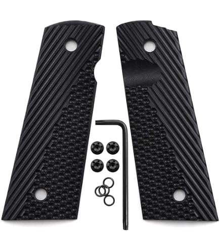Amazon.com : 1911 Full Size G10 Grips, Black Screws Included, Mag