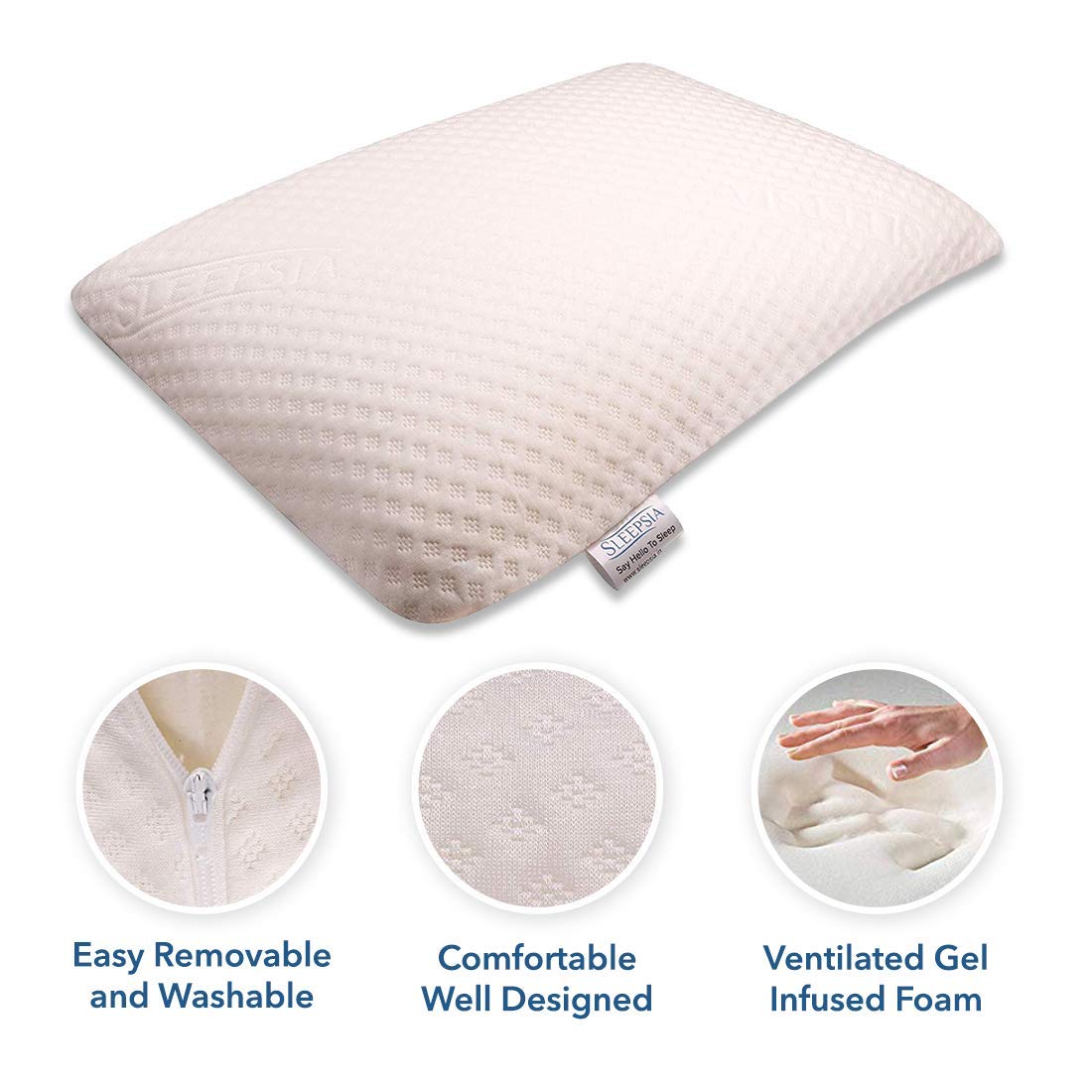 Sleepsia Small Visco Memory Foam Pillow for Sleeping Cervical, Neck Pain and Orthopedic Problems