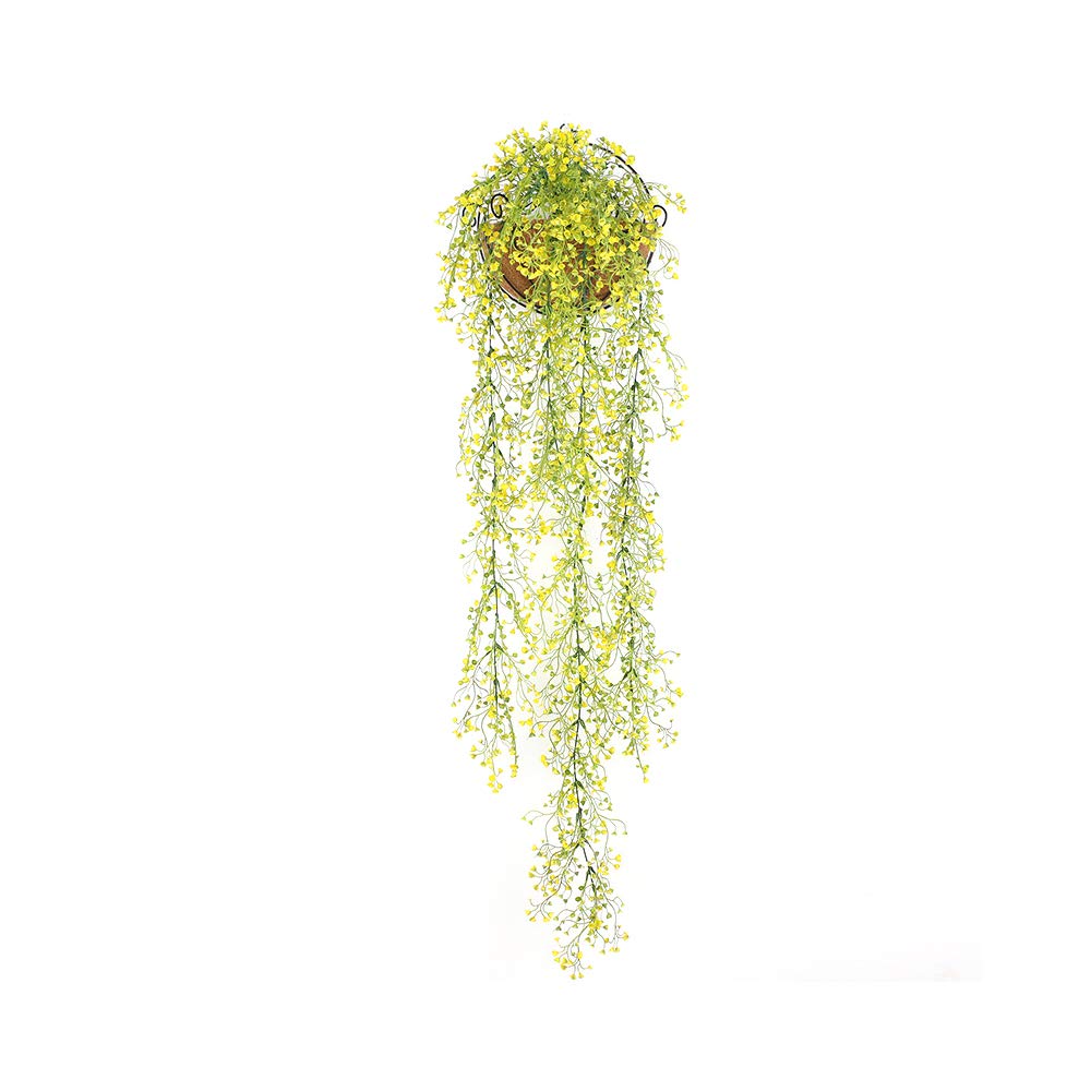 Shiwaki Imitation Admiralty Willow Wall Hanging Rattan Flower Vine Wall Home Garden Wedding Decor Vine (Yellow long)