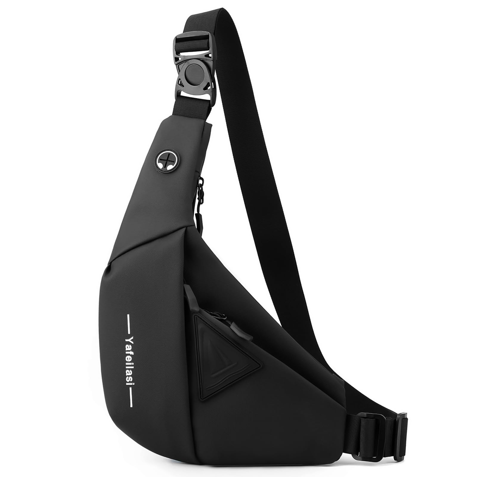 VARLIVOO Men's Crossbody Bag Waterproof Sling Chest Pack Lightweight Anti Theft Shoulder Bag for Gym Travel Hiking Camping Cycling Running (Black B)