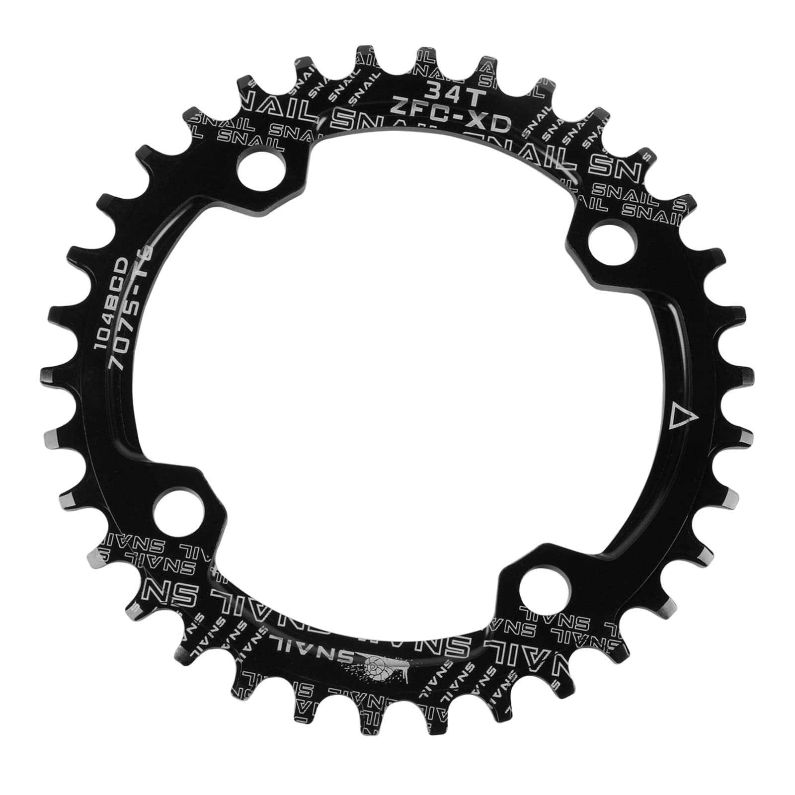 Jane Eyre Bicycle Chainrings 104 BCD Black 34T Slim Wide Single Chain Ring Round Narrow Wide Chain Ring for Road Bike Mountain Bike BMX MTB