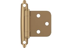 Amerock BPR3429CZ | Cabinet Hinge | Variable Overlay Self Closing Face Mount | Champagne Bronze | Kitchen Cabinet Door Hinge | 1 Pair/2 Pack | Functional Hardware