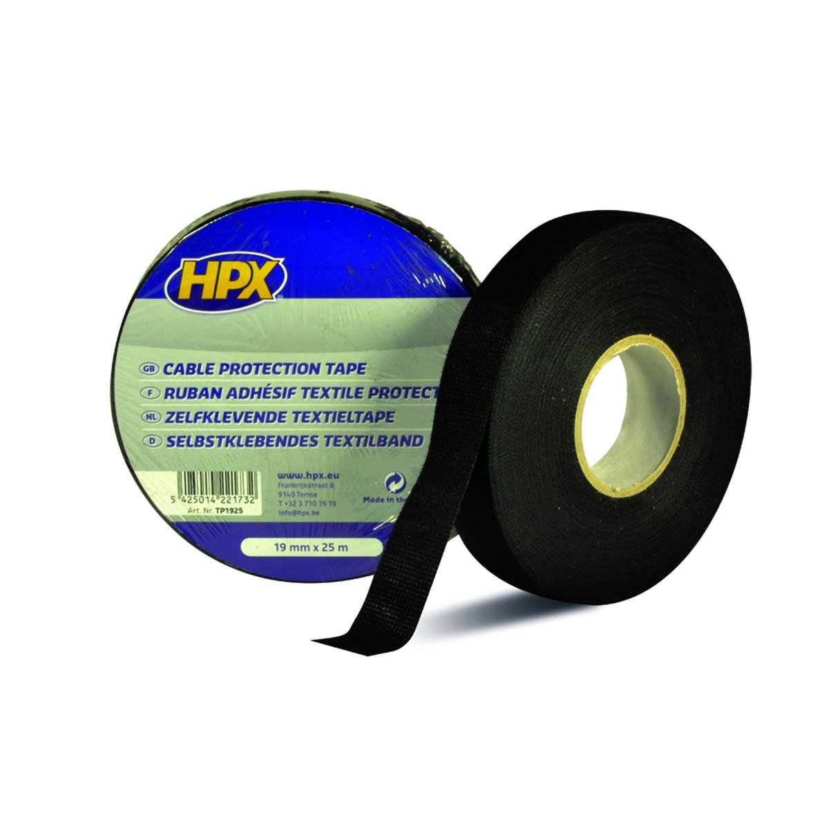 HPX MTP1925 Cable Protection Tape, 19 mm x 25 m, Black