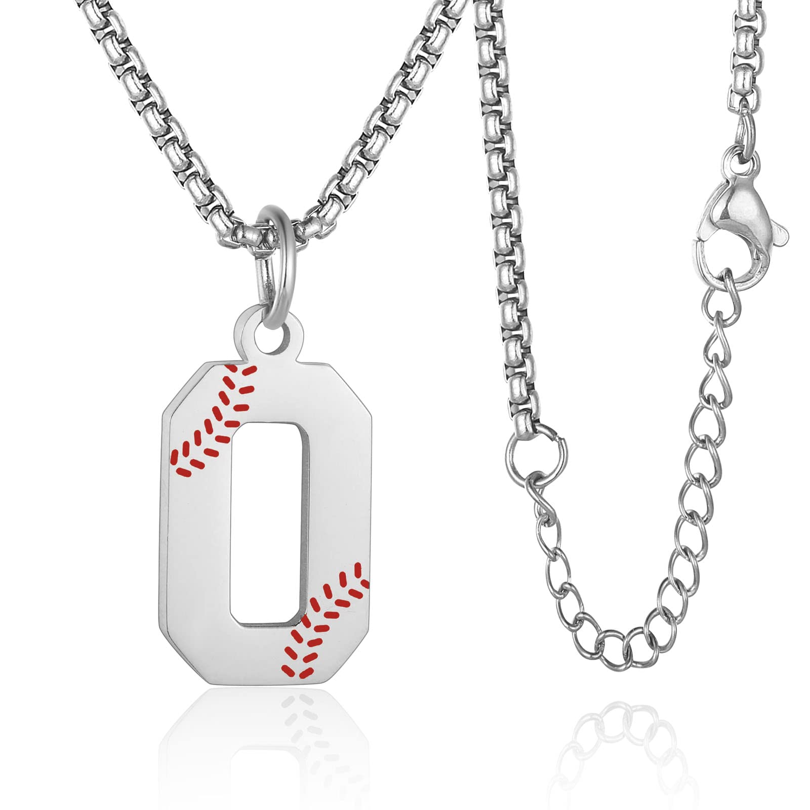 Susook Baseball Initial Necklace for Men Baseball