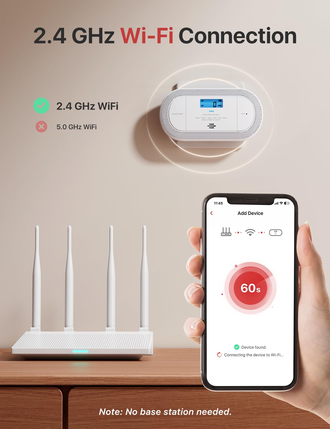X-Sense Wi-Fi Plug-in Carbon Monoxide Detector with AAA Battery Backup, No-Cost App Notifications, XC0C-iA, 1-Pack