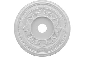 Ekena Millwork CMP22BA Baltimore Thermoformed PVC Ceiling Medallion (Fits Canopies up to 7 3/4"), 22"OD x 3 1/2"ID x 1"P