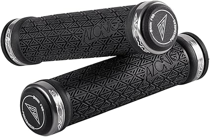 azonic fahrrad griffe mtb downhill mountainbike bmx extra griffige oberflache anodisierte aluminium lock ons inbusschrauben zur befestigung der lock ons logo grip silber amazon de sport freizeit