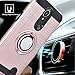 LG Fiesta 2 Case/X Power 2 / X Charge / K10 Power/Fiesta LTE Case with HD Screen Protector,Ymhxcy 360 Degree Rotating Ring & Bracket Dual Layer Shock Bumper Cover for LG LV7-ZH Rose Gold