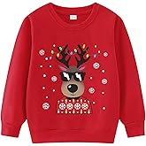 Geoyune Boys Girls Christmas Sweatshirt Toddler Kids Ugly Xmas Sweater Style Santa Shirt Tops Clothes 1-7 Years