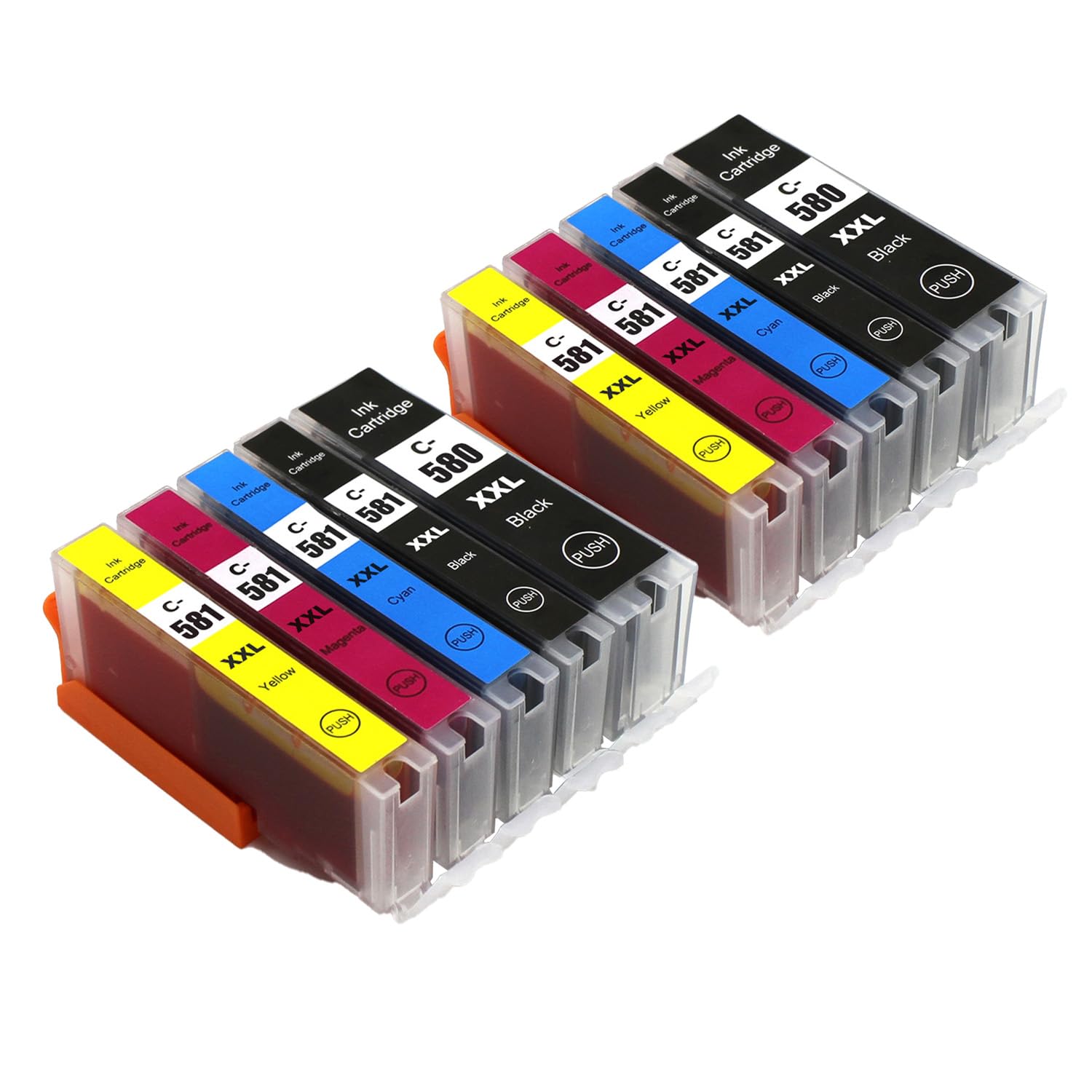 Go Inks Compatible PGI-580XL & CLI-581XL Ink Cartridges – 10 Pack for Canon PIXMA Printers – 22ml/12ml – 580 581 XL Multipack - High Yield – Black, Cyan, Magenta, Yellow - 2 Sets