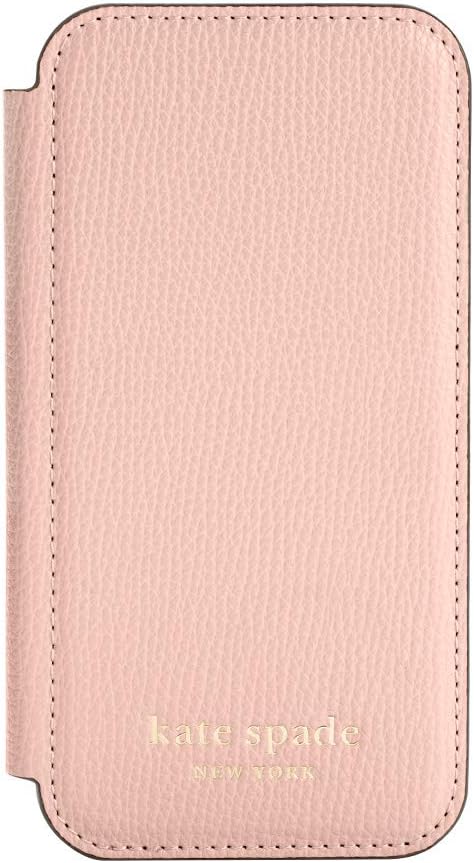 kate spade new york Folio Case Compatible with iPhone 12 Mini - Pale Vellum Crumbs/Pale Vellum PC/Gold Sticker Logo
