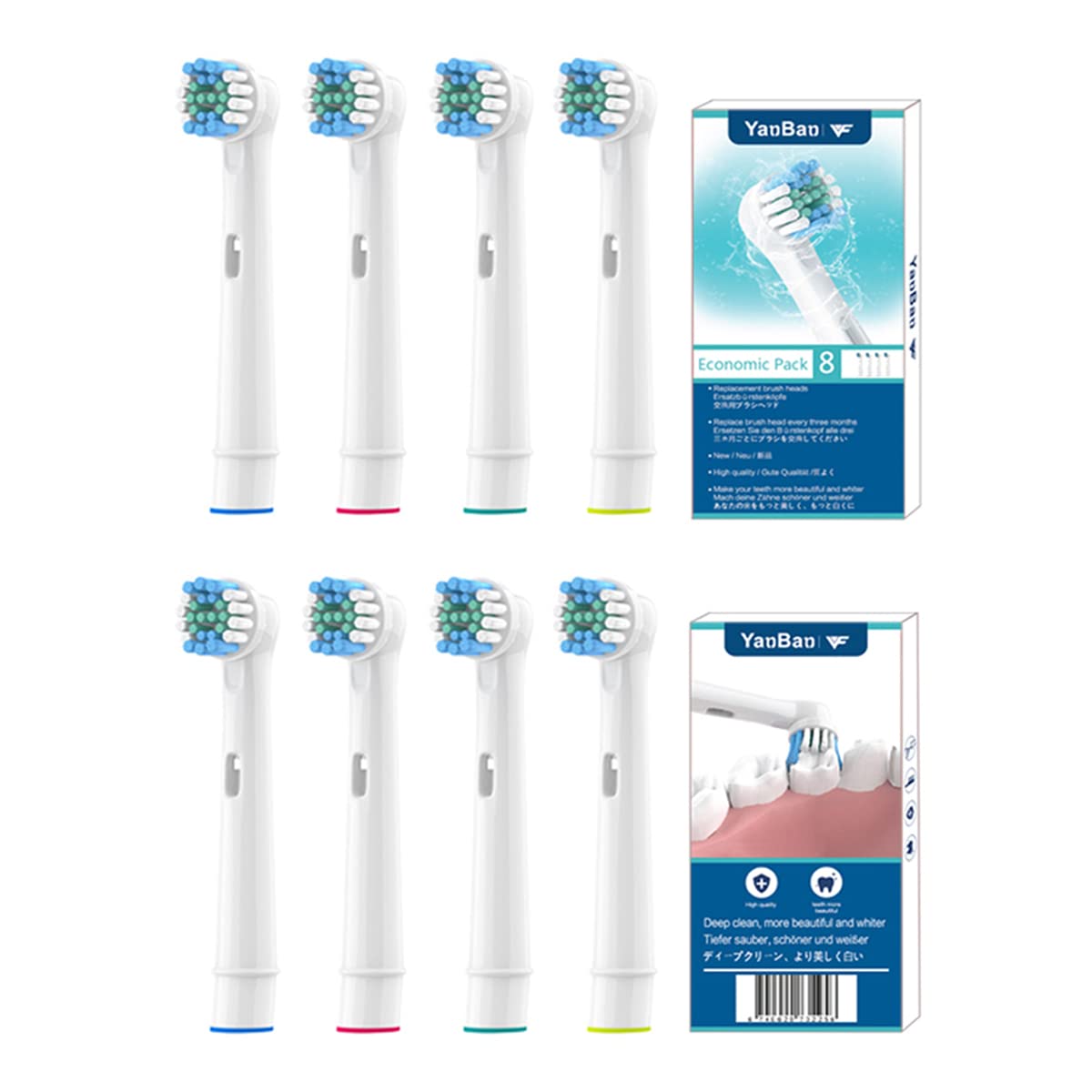 WyFun ブラウン オーラルB 対応 電動歯ブラシ 替えブラシ ベーシックブラシ EB20 8本 ホワイト商品画像