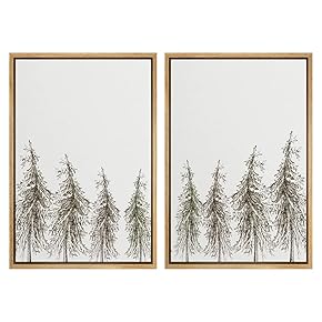 SIGNWIN Framed Wall Art Print Set Minimalist Pine...