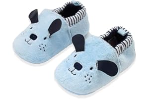 Timatego Toddler Baby Boys Girls Shoes Non Skid Slipper Sneaker Moccasins Infant First Walker House Walking Crib Shoes(6-24 Months)