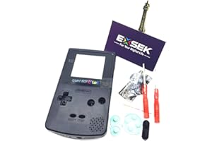 EXSEK Limited Edition Transparent Black GBC Housing Shell Replacement Pack for Game boy Color (GBC T Black)