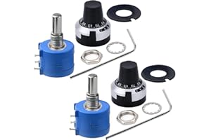 CenryKay 3590S-2-103L 10K，2PCS 10kohm 10-Turn Rotary Wire Wound Precision Potentiometer with 2PCS Adjustable Resistor Counting Dial Rotary Knob