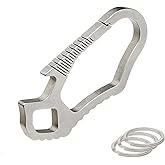 hejojoyzao Titanium Keychain Bottle Opener with 3 Heavy Duty Key Rings, Ultralight Key Chain Clip for Car Keys and Belt Loops