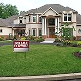 FOR SALE BY OWNER Yard Sign, 18 Inches by 12 Inches (FOR SALE)