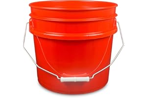 ePackageSupply 3.5 Gallon Plastic Bucket Only (Lid Not Included) I Heavy Duty I Food Storage, BPA-Free I 90 Mil All Purpose Pail I Made in The USA (Red, 1)