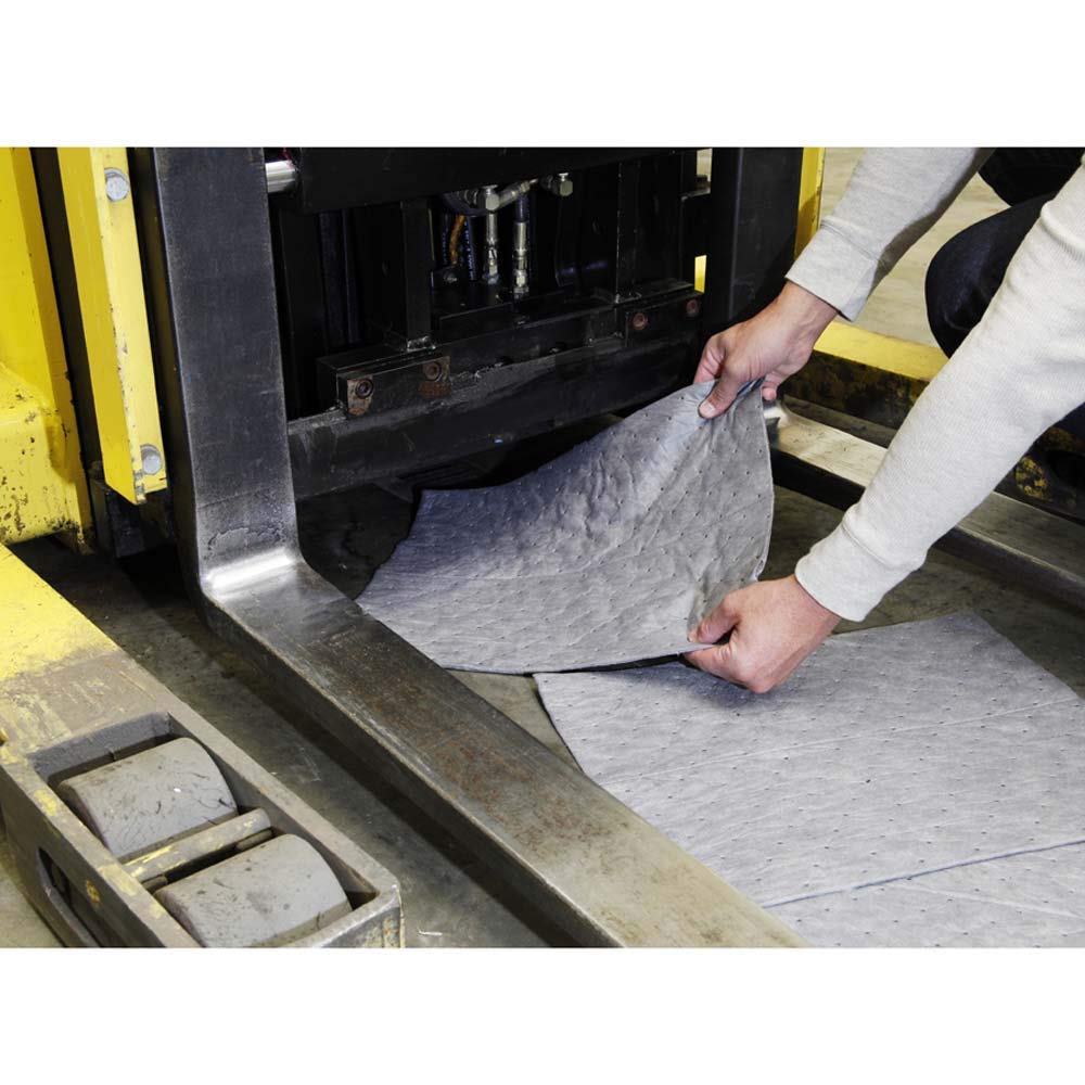 SpillTech Universal Defender Absorbent Mat Pad, Heavyweight, Polypropylene, 19” x 15” (L x W), Gray, Pack of 100 (GPB100H): Industrial & Scientific