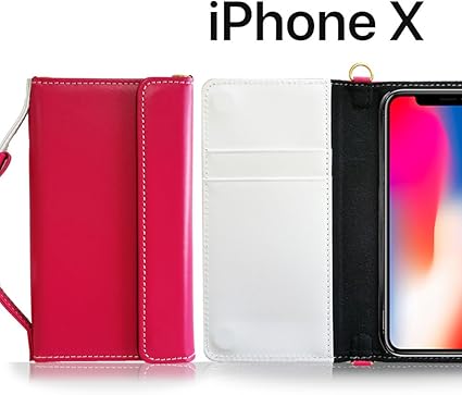 Amazon Co Jp Iphone X ケース 本革 手帳型 アイフォンx カバー スマホポーチ ブランド レザー 手帳ケース 人気 Charon ホットピンク Iphone X Edition Simフリー スマホ カバー 携帯カバー 首かけストラップ スマホケース 全機種対応 ショルダー スマートフォン 家電