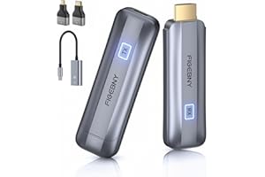 FIGEBNY Upgraded Wireless HDMI Transmitter and Receiver 4K Decode 1080P Output 2.4G/5G Plug&Play Portable Extender, 100FT Full HD Display Adapter for TV/Streaming Media Video/Laptop/Projector/Monitor Gray