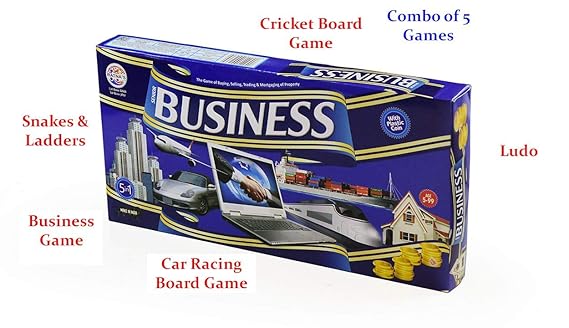 ToyMart Toy Mart Business Game Senior with Plastic Coins and 4 More Games Inside (Blue, O8-36RA-IIDC)