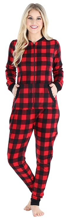 Sleepyheads Women's Fleece Non-Footed Solid Color Onesie Pajamas Jumpsuit (SH1018-5007-MED) best women's winter pajamas