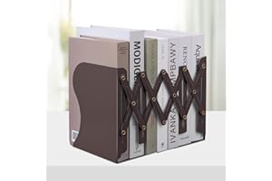Adjustable Bookends, Metal Book Ends for Shelves Heavy Book, Desk Magazine File Organizer for Home, Office, Books, Papers, Ex