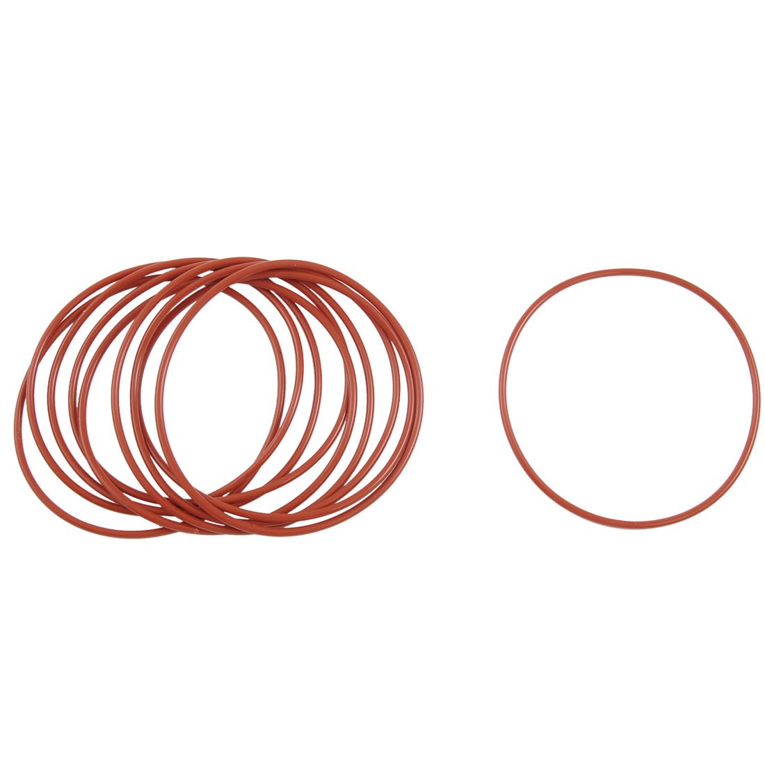 Sourcingmap 10 Pcs 68mm OD 2mm Thickness Dark Red Silicone O Ring Oil Seal Gasket