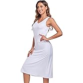 MANCYFIT Full Slip for Women Under Dress Slips Wide Straps Slip Dress Tank Top Underdress