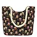 Naimo New Women's Oversize Canvas Handbag Casual Shoulder Bag Tote Beach Bag (Black owl)