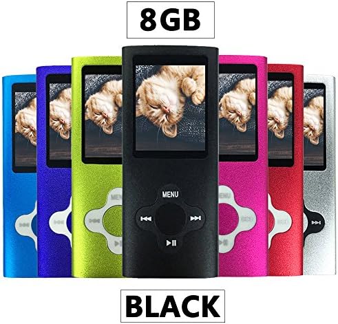 Wyne Technology 8GB MP3 MP4 Music Player 1.78" LCD Screen Slim &amp; Compact Multifunctional Player with FM Radio Multi-lingual System Video Player Photo Viewer Voice Recording (Black)