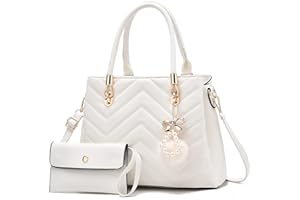 I IHAYNER Women Handbags Wave Quilted Purse Large Shoulder Bag Crossbody Bag for Women Top-Handle Tote Satchel Hobo 2pcs Set