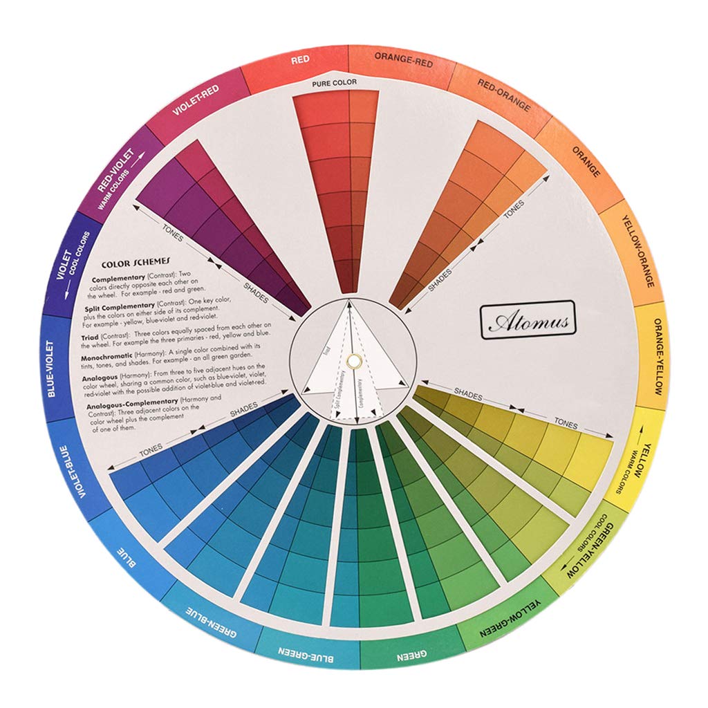 Buy IPOTCH Artist Tattoo Pigment Paint Color Mixing Guide Palette Wheel ...
