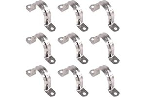Keadic 30Pcs M40 Two Hole Strap U Bracket Stainless Steel Tube Strap Tension Clip Assortment Kit Heavy Duty Rigid Pipe Strap Clamp