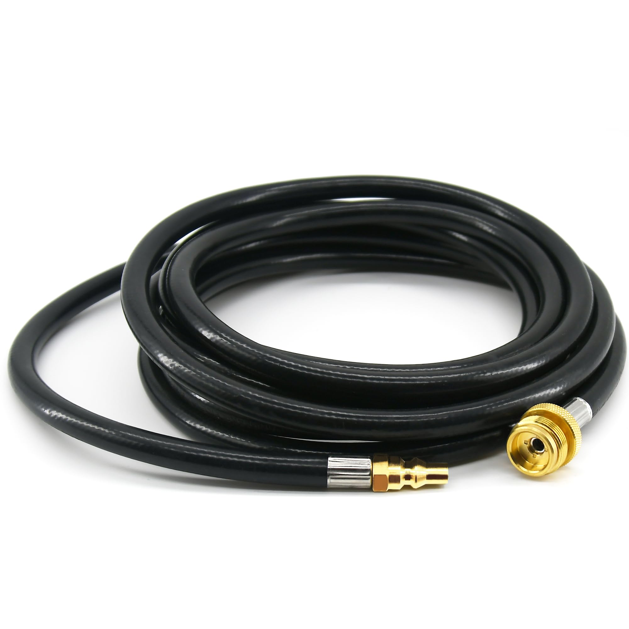 Photo 1 of Rixordd 8 Feet Quick-Connect Propane Hose - 1/4" Female Quick Disconnect Feature - Versatile 1 LB Portable Device Converter, Ideal for RV to Gas Grill Connections