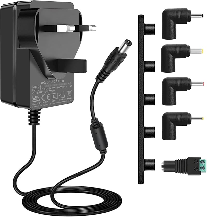 AmzFwing 24V 1A Power Supply Adapter 100-240V AC to DC 24W Transformer
