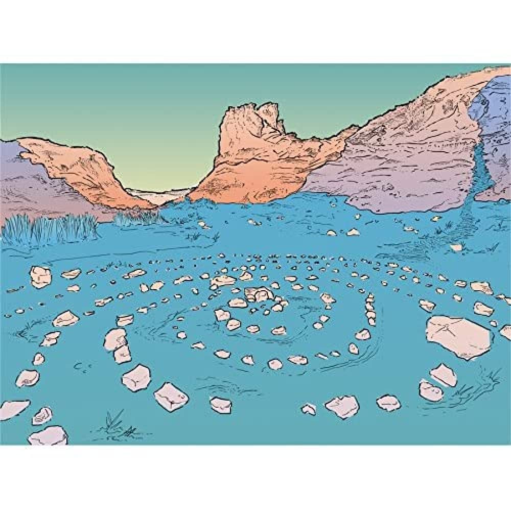 Wee Blue Coo Isle of Skye Scotland Fairy Glen Stone Circle Illustration Canvas Art Print