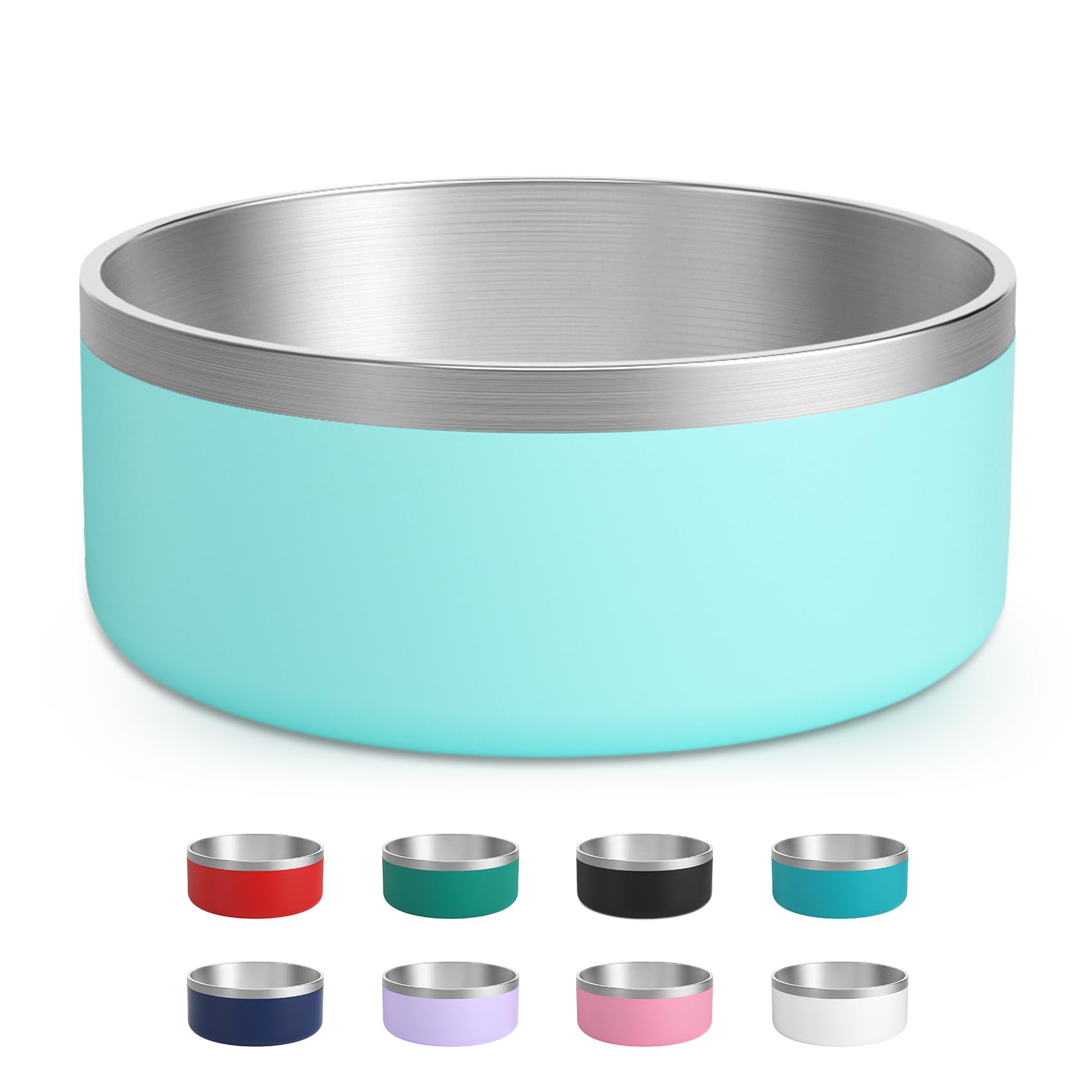 Photo 1 of LIHOOOOM Stainless Steel Dog Bowl - Metal Water and Food Dish for Large Dogs, Insulated, Non-Slip, Easy Clean, 40oz, MintGreen
