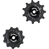 TRiPEAK 11T Ceramic Hybrid Bearing Jockey Wheel Pulley Set for Shimano / SRAM Road (10/11-Speed), 11/11T, Black