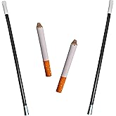 4E's Novelty 2 Long Cigarette Holders & 2 Fake Puff Cigarettes with Smoke for Halloween Accessories for Women Costumes Gatsby Roaring 1920s Flapper Costume Photo Prop Cigarettes