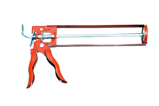 KAAM - STEEL SILICON SEALANT GUN / CAULKING GUN (9 inches) / MANUAL APPLICATOR GUN SKELETON TYPE
