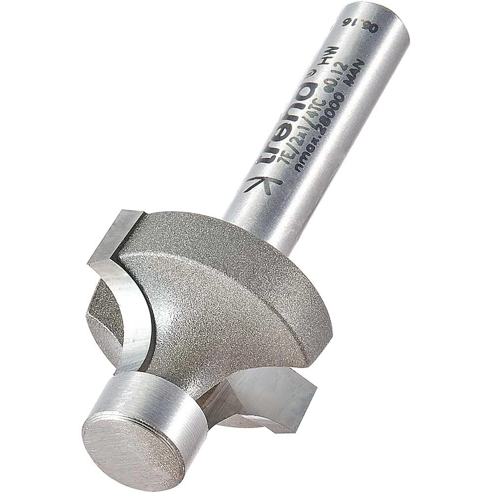 Trend Professional Pin Guided Round Over Router Cutter, 6.3mm Radius, 1/4 Inch Shank, 22mm Cut Diameter & 12.6mm Cut Length, Tungsten Carbide Tipped, 7E/2X1/4TC