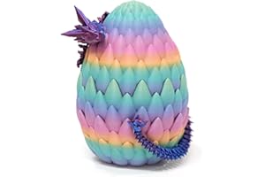 Flavery Dragon Egg - Surprise Egg Toy with Flexible Pearly Sheen Dragon Inside, 3D Printed Gift, Articulated Dragon Fidget Toy (12” Dragon-Candy Color Series CCLP)