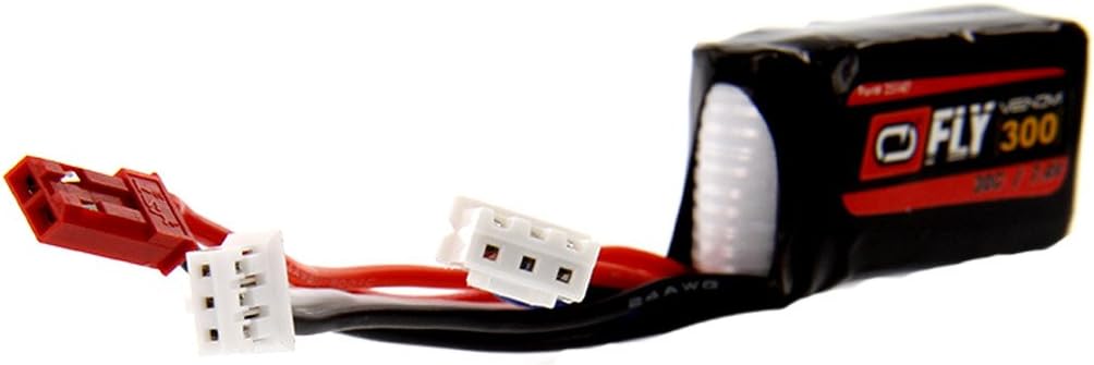 Venom Fly 30C 2S 300mAh 7.4V LiPo Battery with JST and E-flite PH Plug x2 Pack Combo - Compare to E-flite EFLB2802S30: Toys & Games